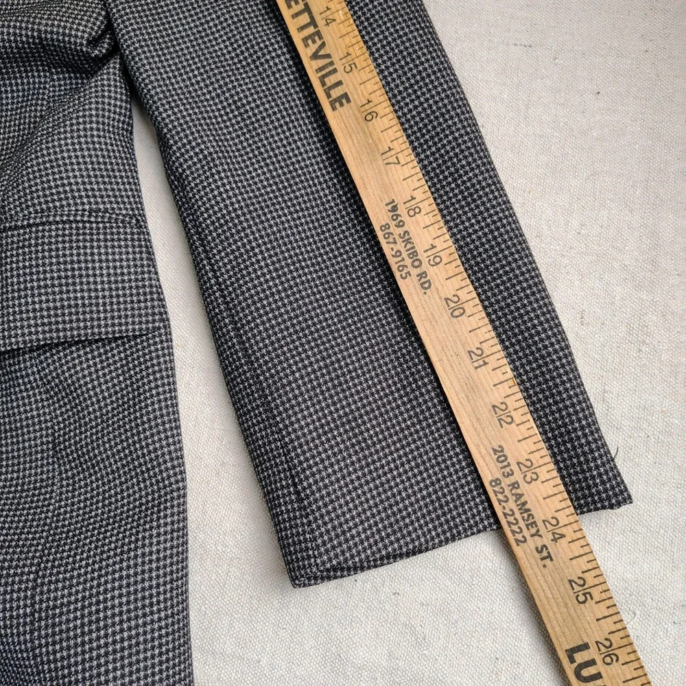 Joseph Abboud Mens 42R Blazer Brown Houndstooth 100% Wool Academic Heritage